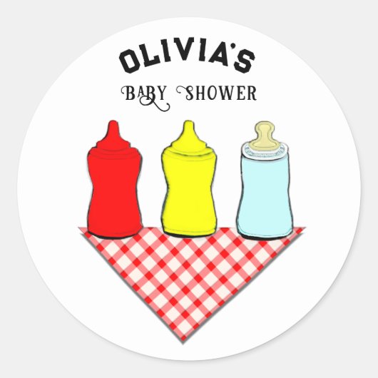 Zomer Baby Shower Ronde Sticker (Voorkant)