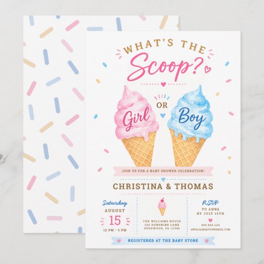 Zomer Baby Shower Uitnodiging (Voorkant / Achterkant)