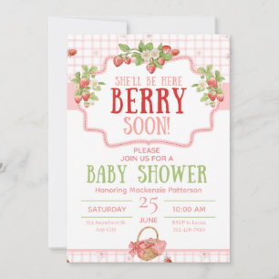 Zomer Baby Shower Uitnodiging Aardbei