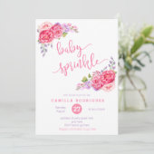 Zomer baby Strook Nodigen, paarse roze Strook Kaart (Staand voorkant)