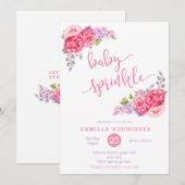 Zomer baby Strook Nodigen, paarse roze Strook Kaart (Voorkant / Achterkant)