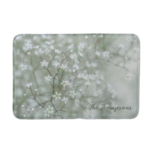 Zomer Baby's Breath Bloem Fotografie Met Naam Badmat