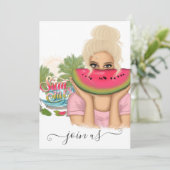 Zomer Bachelorette Feest Uitnodiging (Staand voorkant)