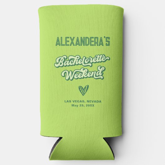 Zomer Bachelorette Neon Pool Party Favor Seltzer Blikjeskoeler (Voorkant)