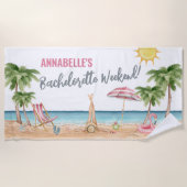 Zomer Bachelorette Tropische Naam Strandlaken (Voorkant)