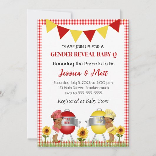 Zomer Barbecue Baby Aankondiging Uitnodiging (Voorkant)