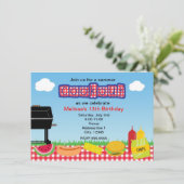 Zomer Barbecue BBQ Picknick Park Uitnodigingen (Staand voorkant)