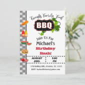 Zomer Barbecue Verjaardagsfeest Uitnodiging (Staand voorkant)