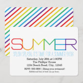 ZOMER Bash Typografie Regenboog Feest Uitnodiginge Kaart (Voorkant / Achterkant)