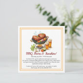 Zomer BBQ & Beer Party Uitnodiging – Backyard Cook (Staand voorkant)