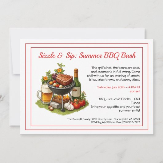 Zomer BBQ & Bierfeest Uitnodiging  (Voorkant)