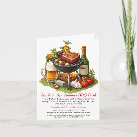 Zomer BBQ & Bierfeest Uitnodiging (Voorkant)
