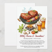 Zomer BBQ & Bierfeest Uitnodiging – Tuinbarbecue (Voorkant / Achterkant)