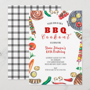 Zomer BBQ Cookout 60ste verjaardag Kaart