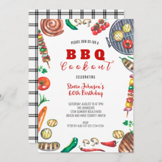 Zomer BBQ Cookout 60ste verjaardag Kaart