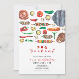 Zomer BBQ Cookout Verjaardag Kaart