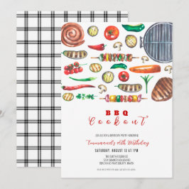 Zomer BBQ Cookout Verjaardag Kaart
