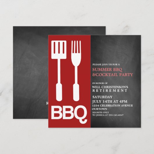 Zomer BBQ-feestuitnodigingen Kaart (Voorkant / Achterkant)