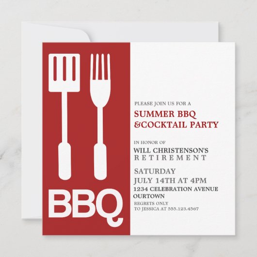 Zomer BBQ-feestuitnodigingen Kaart (Voorkant)