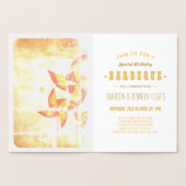 ZOMER BBQ goud folie bloem Kaarten (Binnen)