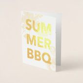 ZOMER BBQ gouden folie bloem Kaarten (Voorkant)
