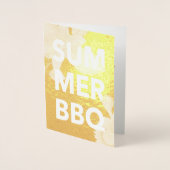 ZOMER BBQ gouden folie bloem Kaarten (Voorkant)