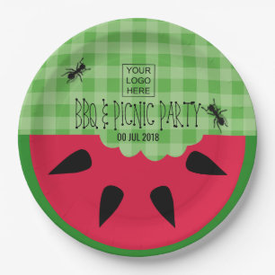 Zomer BBQ Picknick Bedrijfsfeest Aanpasbaar Papieren Bordje