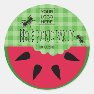 Zomer BBQ Picknick Bedrijfsfeest Aanpasbaar Ronde Sticker