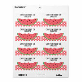 Zomer BBQ Picknick Party Watermeloen Naam Tag Cust Etiket (Full Sheet)