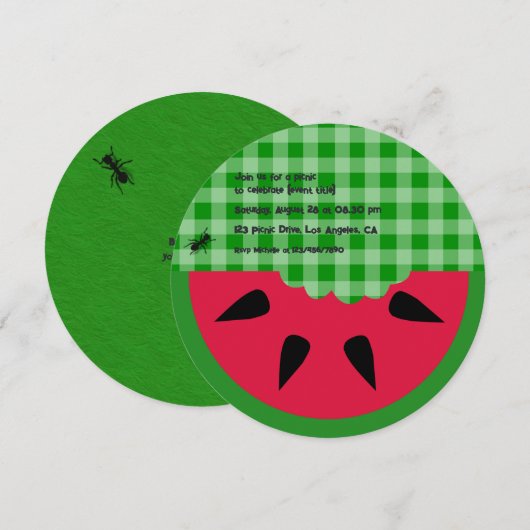 Zomer BBQ Picknick Verjaardagsfeest Aanpasbaar Kaart (Voorkant / Achterkant)