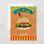 Zomer BBQ Save the Date Uitnodiging (Voorkant / Achterkant)
