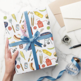 Zomer BBQ Vaderdag Achtertuin Barbecue Grill Cadeaupapier