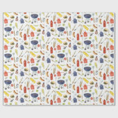 Zomer BBQ Vaderdag Achtertuin Barbecue Grill Cadeaupapier (Vlak)