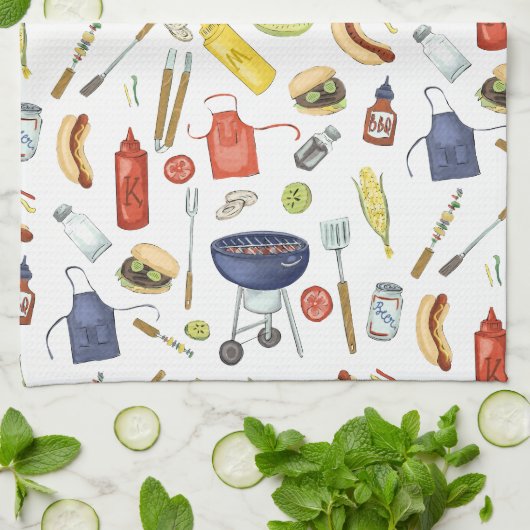 Zomer BBQ Vaderdag Grill-out cadeau voor papa Theedoek (Gevouwen)