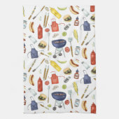 Zomer BBQ Vaderdag Grill-out cadeau voor papa Theedoek (Verticaal)