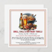 Zomer BBQ Verjaardag Uitnodiging met Bier Achtertu (Voorkant / Achterkant)