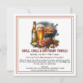 Zomer BBQ Verjaardag Uitnodiging met Bier Achtertu (Voorkant)
