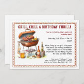 Zomer BBQ Verjaardag Uitnodiging met Bier Achtertu (Voorkant / Achterkant)