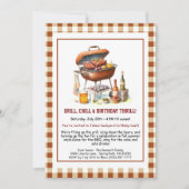 Zomer BBQ Verjaardag Uitnodiging met Bier Achtertu (Voorkant)