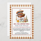 Zomer BBQ Verjaardag Uitnodiging met Bier Achtertu (Voorkant / Achterkant)