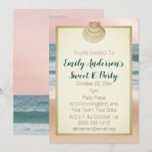 Zomer Beach Cream Seashell Roze Zonsondergang Swee Kaart (Voorkant / Achterkant)