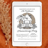 Zomer Beach House Drop In Housewarming Party Kaart