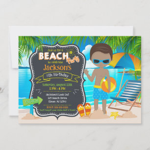 Zomer Beach Party Tropische Jongens Verjaardag Kaart