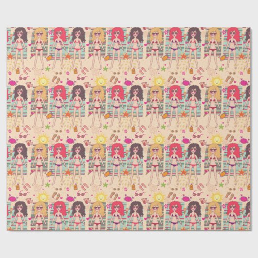 Zomer/Beach Thed Cadeaupapier (Vlak)