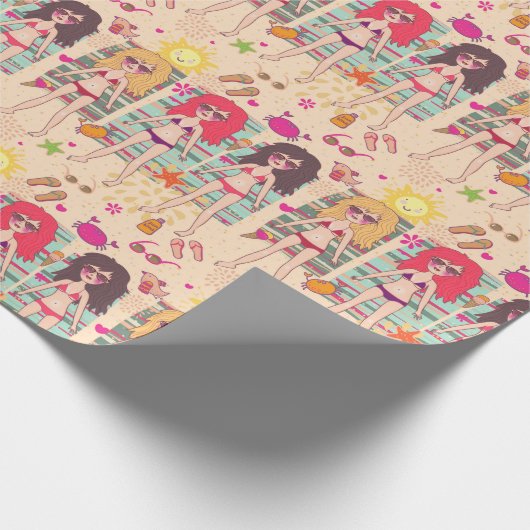 Zomer/Beach Thed Cadeaupapier (Hoek)