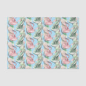 Zomer Beachy Roze en Groene Flipflops op Sky Blue Tissuepapier (Voorkant)