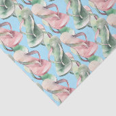 Zomer Beachy Roze en Groene Flipflops op Sky Blue Tissuepapier (Detail)