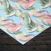 Zomer Beachy Roze en Groene Flipflops op Sky Blue Tissuepapier