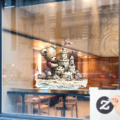 Zomer Beer Raam Sticker (Cafe Raam)