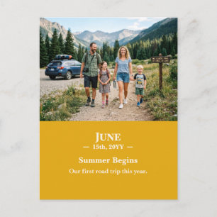 Zomer begint juni herinnneringsfoto ansichtkaart briefkaart